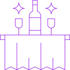 Room Service Trolley single vector icon illustration