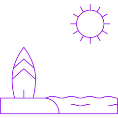 Beach single vector icon illustration