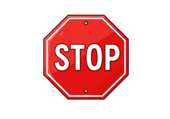 Obraz premium Classic Red Octagonal Stop Sign: A Bold Graphic Illustration