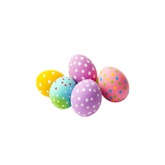 colorful easter eggs isolated on a transparent background, in a PNG format
