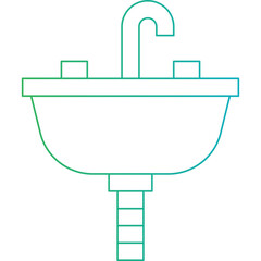 Sink single vector icon illustration