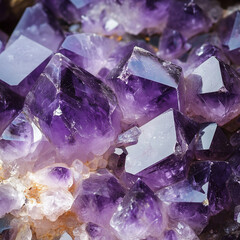 Stunning Deep Purple Amethyst Crystal Cluster Close-Up