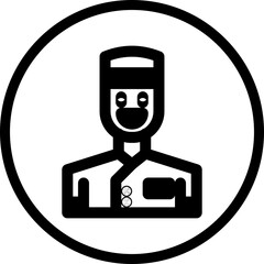 Bellboy single vector icon illustration