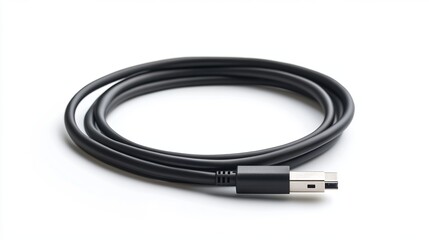 Type-C Connector Cable on White Background
