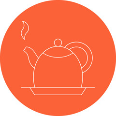 Tea Kettel single vector icon illustration