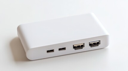 220V USB Network Adapter Close-Up on White Background
