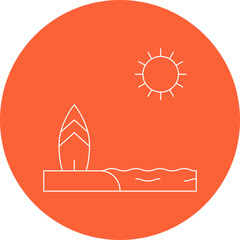 Beach single vector icon illustration