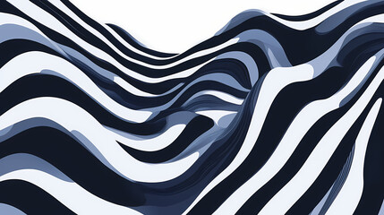 A distorted wave design with horizontal stripes in a modern format that creates an optical illusion. Illusion - Waterfall. Illustration