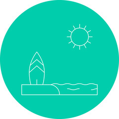Beach single vector icon illustration