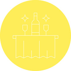 Room Service Trolley single vector icon illustration