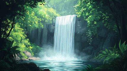 Naklejka premium Arrow illusion with horizontal lines. Illusion - Waterfall. Illustration