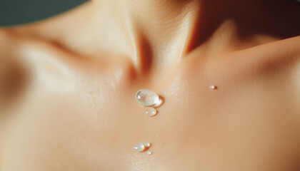 Fototapeta premium Close-up of Dew Drops on Skin