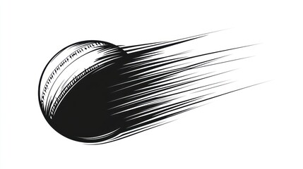 Cricket ball in motion, dynamic illustration