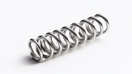 A metallic coil spring, commonly used in mechanical applications for tension or compression.