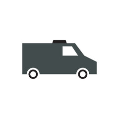 Delivery van vector design illustration. Courier delivery transportation flat icon design. 