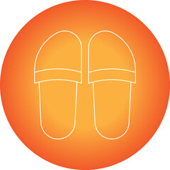 Slippers single vector icon illustration