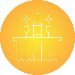 Room Service Trolley single vector icon illustration