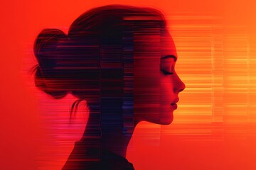 Gradient overlay effect of teacher figure translucent books and interactive screens highlighting the importance of digital education and technology integration leaving open areas