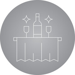 Room Service Trolley single vector icon illustration