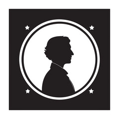 Retro Gentleman Silhouette Icon in Classic Vector Style