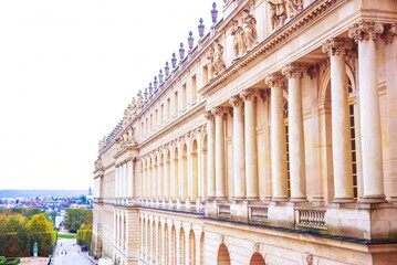 Façade du château de Versailles en  France