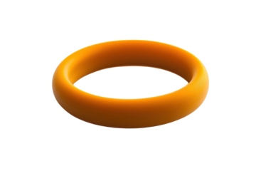A vibrant orange ring on a white surface highlights modern design and craftsmanship isolated on transparent background