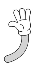 Obraz premium Comic hand waving goodbye gesture