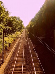 chemin de fer vers l'horizon photo ancienne 