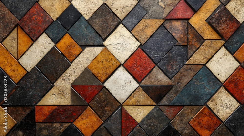 Aufkleber a colorful geometrical pattern using different shapes and colors