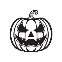 Halloween pumpkin vector illustration with a spooky carved face