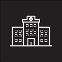 Hospital building outline vector icon in a clean design