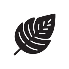 Minimalist leaf vector icon on white background