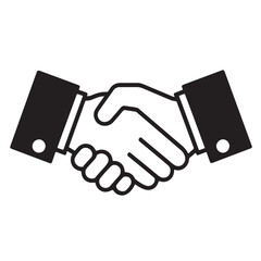 Simple handshake agreement vector icon on white background
