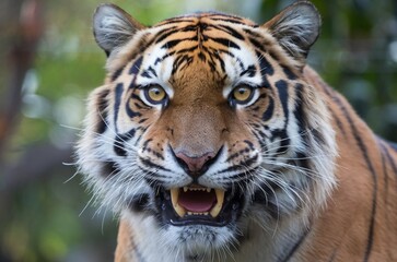 Obraz premium Angry Tiger Face Close Up