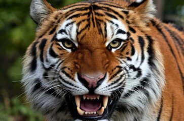 Obraz premium Angry Tiger Face Close Up