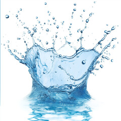 Blue water splashing alone 