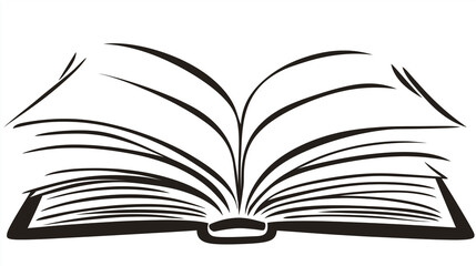 Illustration of a Book on a White Background, Symbolizing Knowledge and Learning