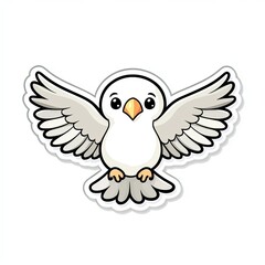 Fototapeta premium Cute Dove Sticker, White Background