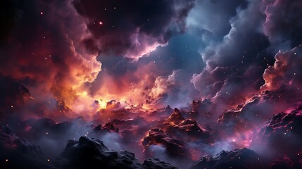 Naklejka premium Fiery Celestial Landscape: A Breathtaking View of a Volcanic Planet