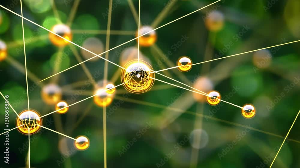 Leinwandbilder exploring a network of connections representing a digital brain in a serene environment, network of 