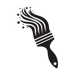 Silhouette of Paint Brush Logo Vector Illustration