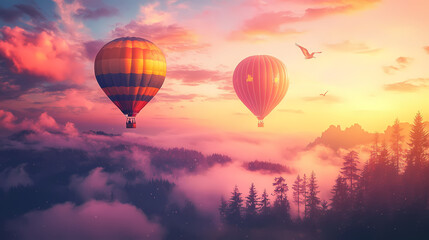 Fototapeta premium sky hot air balloons