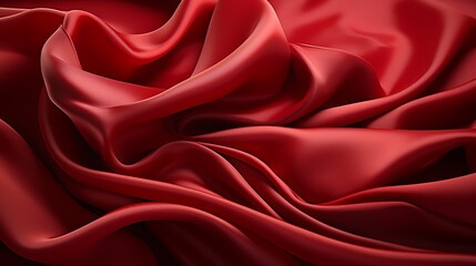 Obraz premium Crimson Silk Drapery: A Study in Luxurious Red