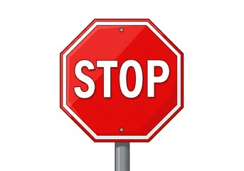 Octagonal Stop Sign: A Bold Red Graphic Design