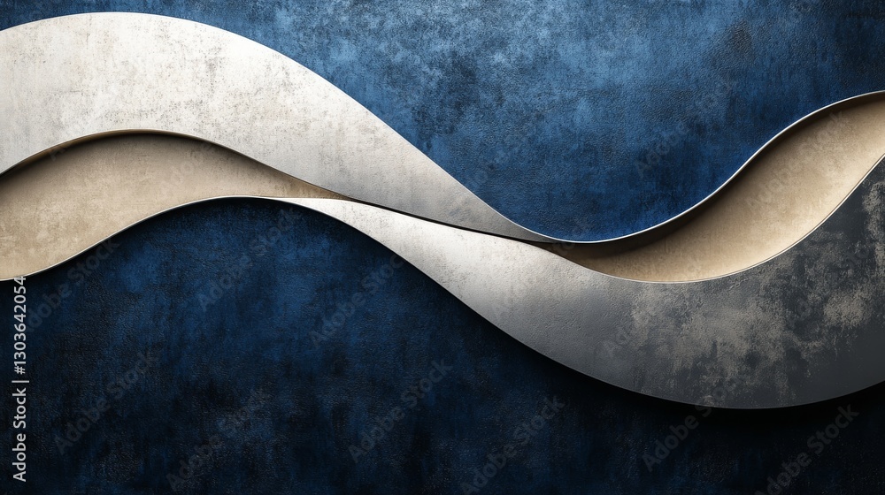 Poster abstract design featuring layered metallic and textured background elements