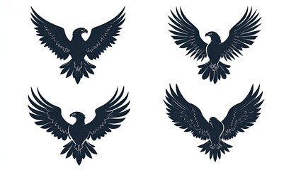 Naklejka premium Eagle Symbols, Four Designs