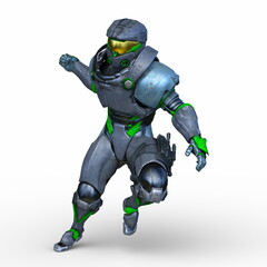 Naklejka premium サイバーマン 3DCGレンダリング