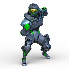 Naklejka premium サイバーマン 3DCGレンダリング