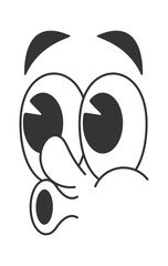 Cute face character whistling doodle