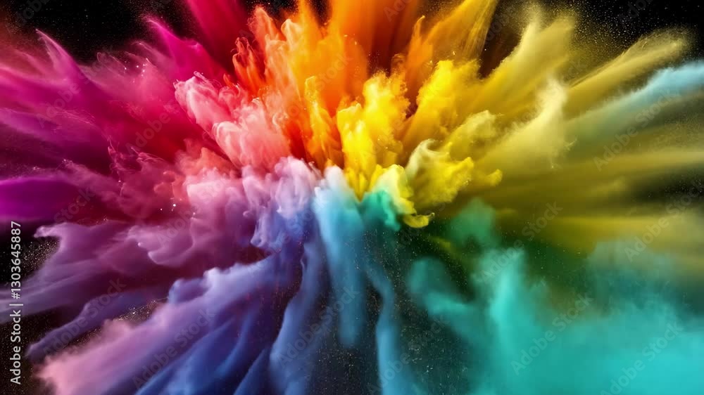 Poster vivid color explosion with particles in a dynamic and energetic display of hues, 4k vivid color part